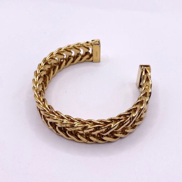 Monet Vintage Braided Bracelet Gold Plated 7” - Picture 6 of 6